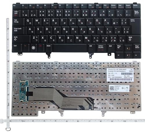 WJYOZSA JP-Tastatur for E6420 E5420 E5430 E6220 E6320 E6330 E6430 mit Hintergrundbeleuchtung, Laptop-Tastatur, Schwarz Einfach zu reparieren(NO Backlight)