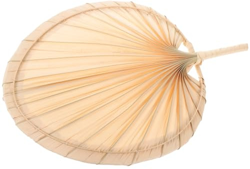 TEHAUX Ventaglio Vintage da Casa Intrecciato a Mano in Foglie di Palma Essiccate, Ventilatore Estivo Portatile Leggero 30x42 Cm, Ventola di Raffreddamento Manuale per Stagione Calda,