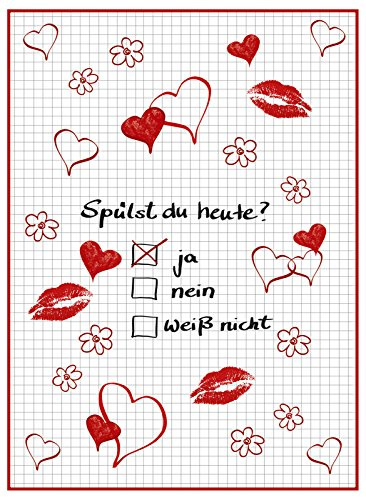 Kracht Halbleinen Geschirrtuch 50x70 Motiv 2-818-00 Spülst-du