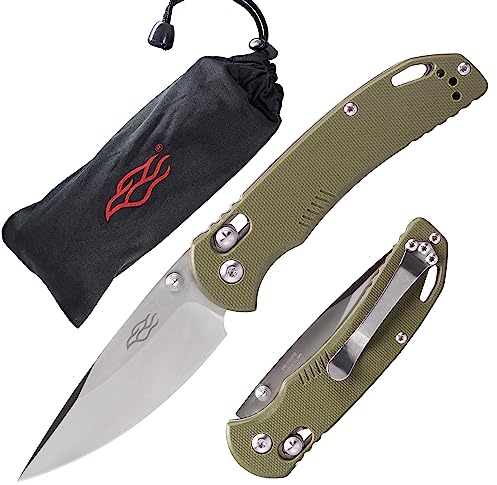 Firebird F753M1-GR Klappmesser 440С-Stahlklinge 77 mm G10 Anti-Rutsch-Griff mit Clip Camping Jagd Angeln Taschenmesser Outdoor Utility-Klapptaschenmesser EDC-Messer 210 mm 126 g (Grün)