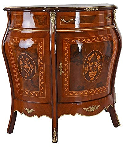 Barroca Cómoda Marquetería Cómoda Aparador Madera Maciza Antiguo Armario Palazzo Exclusivo