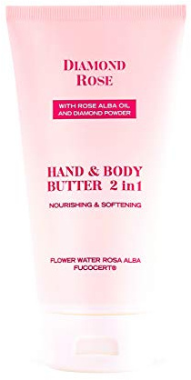 Nourishing and Softening Hand & Body butter 2 in 1 Diamond Rose with White Rose oil & Diamond powder 150ml