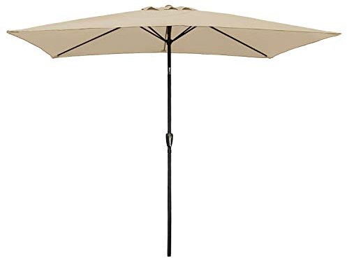 Happy Garden HAPUNA sombrilla Rectangular Recta 2x3m Beige con manivela. Sombrilla Recta basculante.