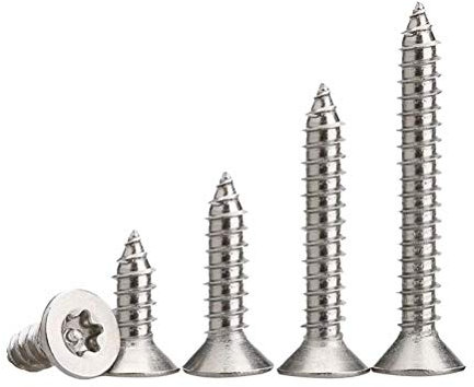 BOZONLI M4.8 Holzschrauben, Blechschrauben, Torx Flachkopf Senkkopf Selbstschneidende Schrauben, Anti-Diebstahl Schrauben mit Pfostenkern, M4.8×25mm,20 pcs