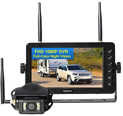 Haloview BT7 RV Backup Camera Wireless FHD 1080P DVR Rearview Full-Color Night Vision Cam and 7 Monitor System Adapter for Furrion Pre-Wired RV,Truck,Trailer,Truck,Camper,Van,Pickup