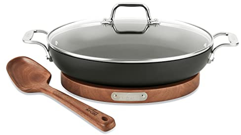 HA1™ Universal-Pfanne mit Deckel, Akazienholz-Untersetzer und Löffel, antihaftbeschichtet, 3 l