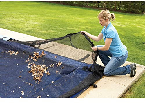 Pool Blatt Netzabdeckung ber Boden Rechteck Pools Blatt Netzabdeckung Feinere Mesh-Abdeckung Einfach zu lagern Pool Schirmabdeckung Teich Net to Cover Pool mit Pool Abdeckung Kabel