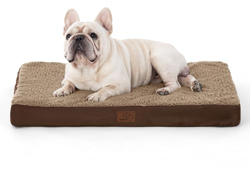BEDSURE Orthopädisches Hundebett Kleine Hunde waschbar, 76x51cm braun