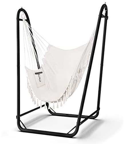Hängesessel mit Gestell Maximale Belastung 160KG,Robuster Hängeschaukel mit Ständer für Drinnen und Draußen, Stabiler,Hängesessel Outdoor mit Gestell