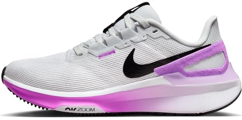 Nike Damen Air Zoom Structure 25 Straßen-Laufschuh, White/Black-Pure Platinum-Fuch, 39 EU