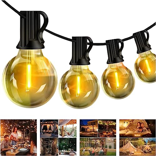 LED Lichterkette Außen Strom, 20M Lichterkette Outdoor Glühbirnen Außen mit 32+1 G40 Birnen IP44 Wasserdicht, Innen/Außen Lichterketten für Hochzeiten, Garten, Terrasse, Party