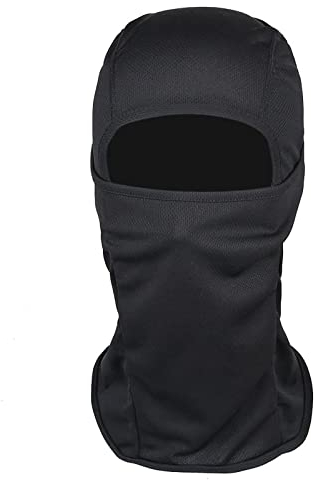 Fahrrad-Sonnenschutz, schnell trocknendes Gesicht, halber Winter, Ausrüstung und Maske, schweißabsorbierender Kragen, atmungsaktive Angel-Gesichtsmaske Halloween Schwarzer Stoff (Black, One Size)