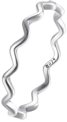 925 Sterling Silber Ringe Damen Schmuck Wellenringe Silberbesteck Damen Geschenk