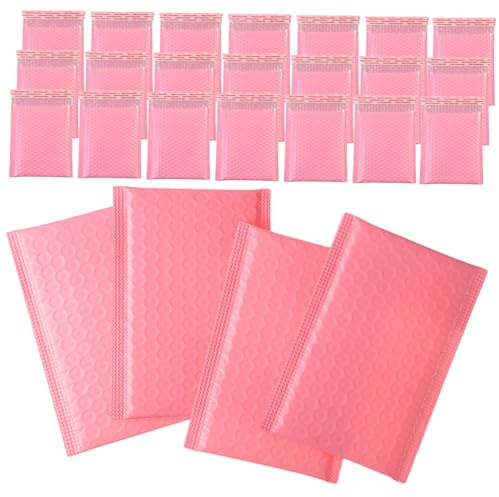 Yardwe Lot de 60 Enveloppes à Bulles Auto-adhésives en Pe Rose pour Colis D'expédition, Paquet Emballage à Bulles Protection Chocs, pour Livraison