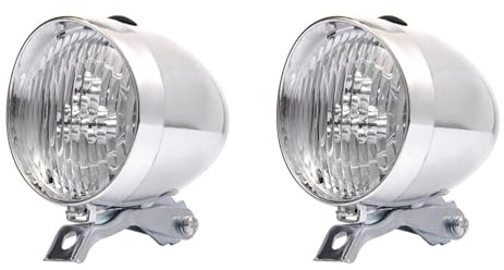 Toddmomy Vintage Bike Front Light Retro Led Bicycle Headlamp with Bracket for Night Cycling Safety