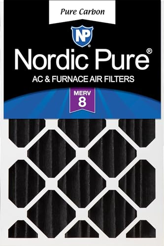 Nordic Pure Merv 8 Veckat ugnsfilter i rent kol för luktreducering 12 x 24 x 4 (11 1/2 x 23 3/8 x 3 5/8)