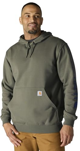 Carhartt Loose Fit Midweight Logo Sleeve Graphic Sweatshirt, Felpa con Cappuccio Uomo, Verde (Dusty Olive), M