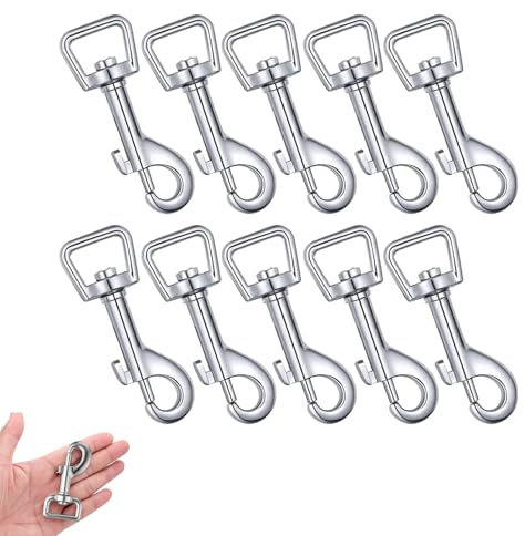 RUIENGCOMM 10Pcs Dog Leads Clips Clips Clasp 360° Swivel Snap Hooks Pet Buckle Key Chain Suitable for Connecting Pet Collars and Keychains