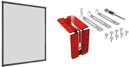Windhager Rahmen Fenster Insektenschutz teleskopierbares Fliegengitterfenster Flexi FIT + Windhager Insektenschutz Einhängefedern, Einhängewinkel
