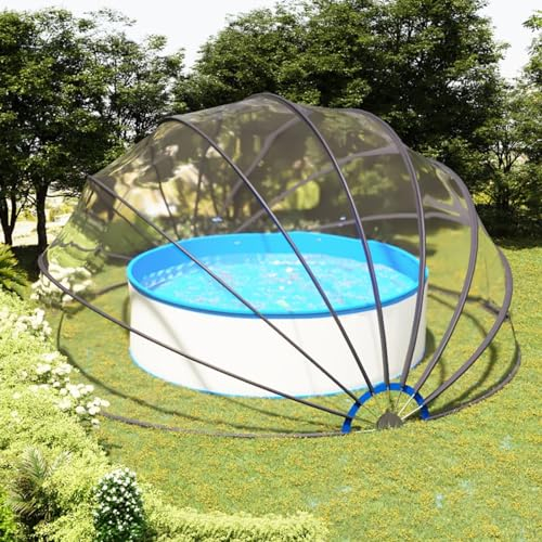 qohoio Pool-Kuppel Poolabdeckung Pool Dach Poolumrandung 559x275 cm