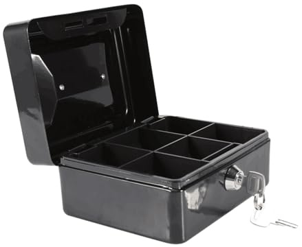Spardose,Mini Geldkassette,Feuerfeste wasserdichte Box mit Schlüsselschloss,Mini Tragbarer Safe, mit abnehmbarem Münzfach,Für Ausweise, A4-Dokumente, kleine Elektrogeräte, Juwelen usw