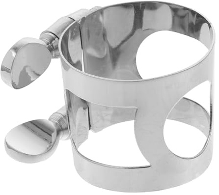 Altsaxophon Clip aus Metall Silber, Ligatur für Mundstück | Einfache Montage, Gratfrei Verarbeitet, Schöne Optik, Passend für Alt Saxophon