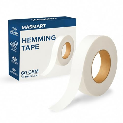 MAS MART Hemming Tape – 30m X 2cm Iron On Extra Strong Hemming Tape – Perfect Hemming Web For Clothes, Curtains & Trousers – No Sew Hem Tape
