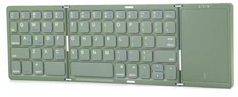 Remingtape Foldable Bluetooth Keyboard Folding Bluetooth Keyboard with Touchpad Mini Wireless Keyboard Storage Three Systems Universal Rechargeable Full Size Ultra Slim Pocket Folding Keyboard