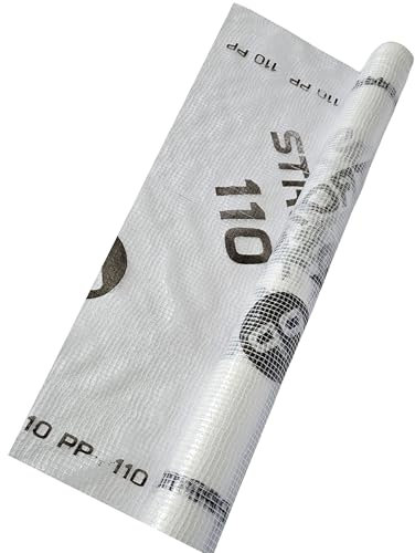 EraGreen Bâche de protection de qualité supérieure 110 g/m² - Film de toiture de 1,50 m de large (vendu au mètre) - Résistant aux UV - Soubassement flexible ouvert à la diffusion - Bâche de coffrage