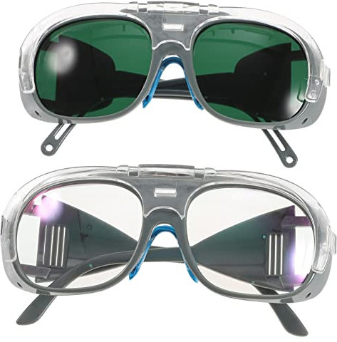 Ciieeo Lunettes de Soudeur Anti-poussière 2 Pièces en Plastique Noir