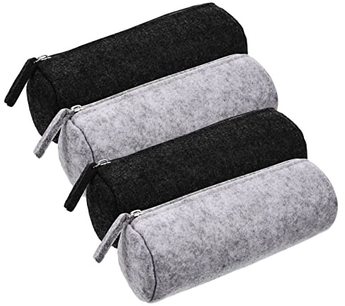 HOODANCOS 4Stücke Teiliges Tragbare Filztasche für Schreibwaren Wiederverwendbarer Bleistiftbeutel mit Reißverschluss Multifunktionale Aufbewahrungstasche für Stifte Kosmetik und