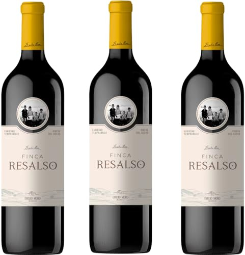 Emilio Moro - Vino Tinto Finca Resalso 2024 | Ribera del Duero | 100% Tempranillo joven | Notas de mora, arándano y grosella | Equilibrado y redondo | 3 Botellas 75cl