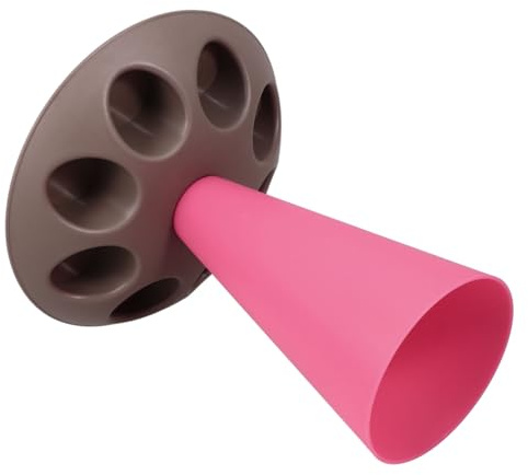 NOLITOY Icing Bag Stand with Slots Piping Bag Holder and Nozzles Tips Organizer Easy to Clean PP Material for Cake Decoration and Baking Tools Storage Compact Kitchen Accessory in Rose Red