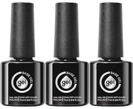Rrlihjgu Gel für Nagelaufbau, stärkender Gel-Lack, transparente Basis, 3 Stück, UV-/LED-härtend, transparent, abnehmbar, für Nagelbehandlungen, Zuhause, Reisen, Außen, Salon