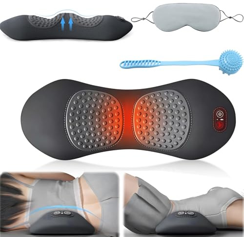 Theraback 3 en 1 Thérapie du dos, masseur de dos pour soulager la douleur, masseur du cou et des épaules pour coussin de massage rechargeable de la taille, du cou, tissus profonds, relaxation