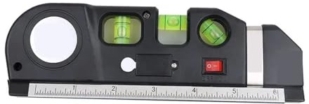 Livello laser, Strumento Di Misurazione Delle Linee Trasversali Del Righello Standard In Acciaio Multifunzione Regolabile Con Livella Laser Orizzontale Verticale,per la lavorazione del legno(Set-2)