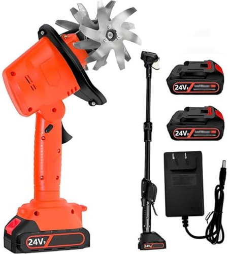 Fresatrice da Giardino Elettrica Cordless 21V con Palo Telescopico (1,3M) Macchina per Coltivare a Mano con Due Batterie, per Sarchiatura in Piedi, Ammorbidimento del Terreno, Scavo Micro-Tiller