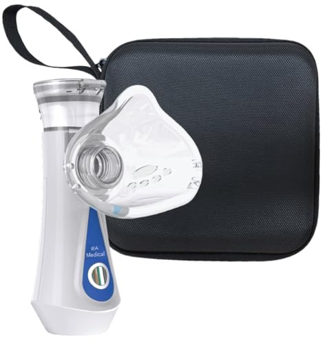 IEA Medical Inhalationsgerät Reiseset mit Hardcase – tragbarer Vernebler | Akku-Inhalator (USB-C), leise – feiner Nebel, 3 Mundstücke & Auto-Abschaltung; robustes Hardcase für Kinder & Erwachsene