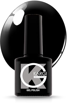 Smalto Semipermanente Nero Intenso 10ml - Colore Gel Unghie Molto Pigmentato e Coprente alla Prima Passata, Finish Extra Lucido Professionale, Facile da Stendere, Lunga Durata, UV LED - Kargi
