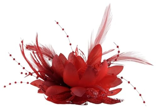 Feder Ansteckblume Charm Broschen Stoff Blume Pins Haar Zubehör Haarband for Mädchen Festival Dekoration