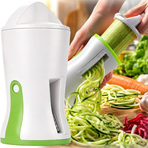 3 in 1 Taglierino a Spirale per Zucchine, Taglia Zucchine Spaghetti, Taglierino a Spirale Per Zucchine In Acciaio, Attrezzo per Fare Spaghetti di Zucchine, Facile da Usare e Comodo da Pulire