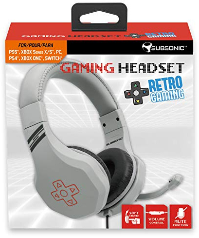 Subsonic - Casque Gamer avec micro pour Playstation 4 - PS4 Slim - PS4 Pro - Xbox One - PC - Nintendo Switch - Edition accessoire retro gaming