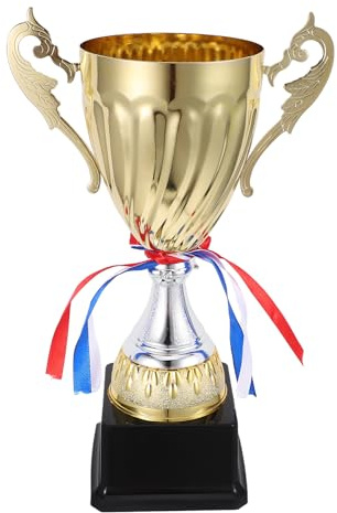 NUOBESTY Metal Trophy Cup 10.63 Inch Gold Sports Award for School Tournaments Competitions and Game Prizes