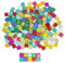 Bunte Glasmosaikfliesen,Bulk-Quadrat Mosaiksteine Glitzerkristall Glasstücke,Glasfliesen Glassteine für Basteln, Haus Deko, 200g, 1 x 1 cm(Panchromatisch)