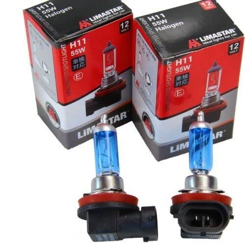 Recambo 2x Halogen H11 Scheinwerferlampe Birne 55W 12V Abblendlicht Fernlicht Glühlampen | E - Prüfzeichen | Sockel PGJ19-2 - Xenon Weiß