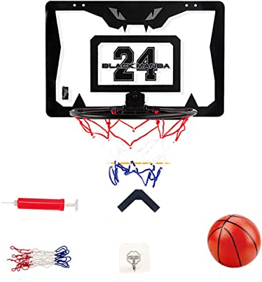 scosao Basketballkorb fürs Zimmer, Mini Basketball Korb Set Wandhalterung für Kinder Erwachsene Outdoor Indoor Office Home, mit Ball und Pumpe,Black