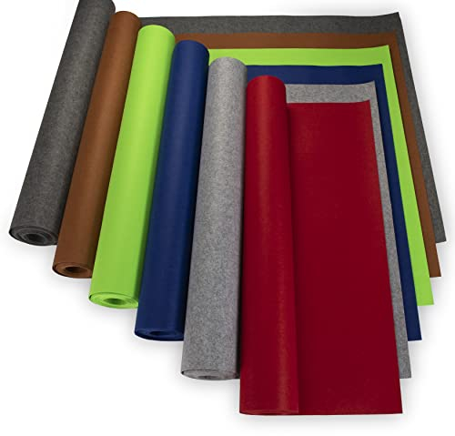 sunnypillow Filz Filzstoff - Breite : 150 cm, Dicke : 3mm, Meterware : 1 m - Bastelfilz Dekorationsfilz Weicher Dekofilz Taschenfilz - Farbe : Grau