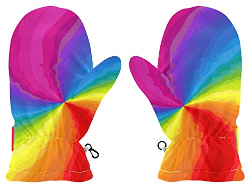 YOUJUNER Bunter abstrakter Regenbogen Kinder Handschuhe Fäustlinge Fausthandschuh Fingerhandschuhe Winterhandschuhe für 2-6 Jahre Jungen Mädchen