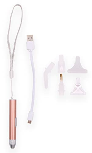 Tiardey Diamond Painting Pen Point Drill Pen with Light 5D DIY Rechargeable Diamond Painting Tool for DIY Painting Craft (Rose Gold)