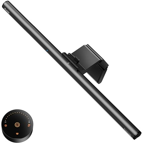Quntis Curved Monitor Light Bar with Remote Control, 42.5cm Timer Monitor Lamp Stepless Auto Dimming & Hue Adjustment, Ra95 No Glare Anti Blue Light LED Computer Screen Lamp Bar Eye Care Office Home